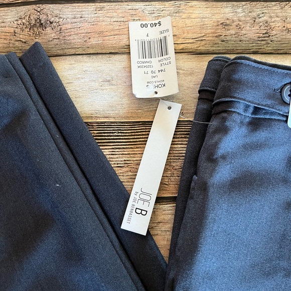 NWT Joe B by Joe Benbasset Charcoal Gray Semi Flare Leg Trouser Pants Size 7 - Picture 5 of 9